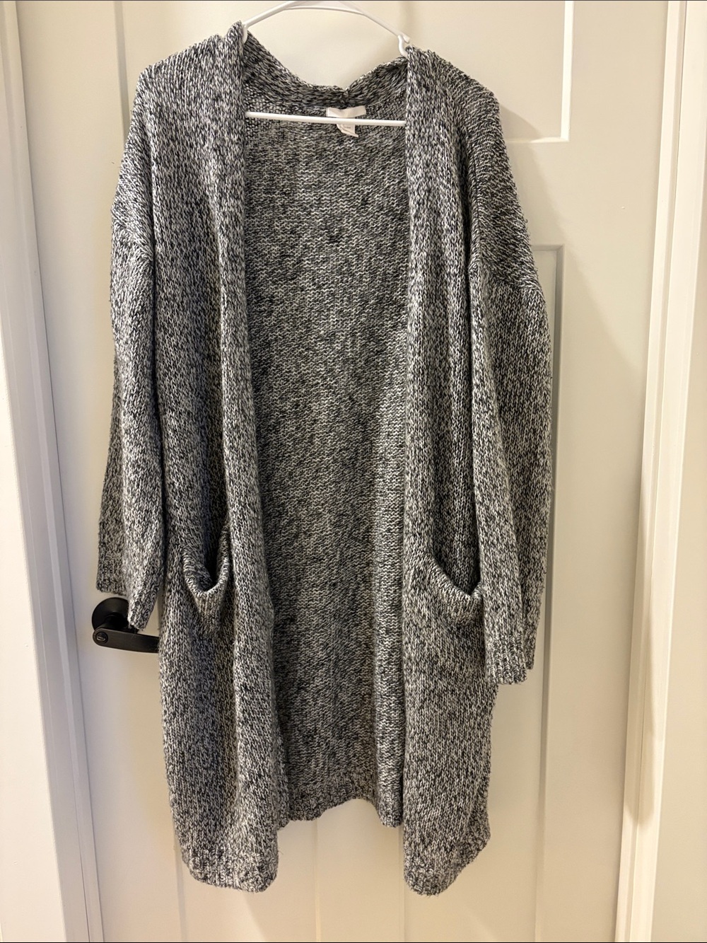 H&M Gray Marled Open-Front Cardigan